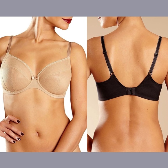 USED Chantelle [ 34DDDD ] Parisian Underwire‎ Plunge Bra in Nubuck Tan - Picture 1 of 12